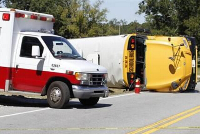 A truck in Colorado hit a school bus and injured several people